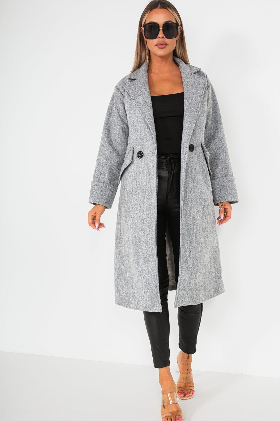 Clothing Willy Z | Mabelle Grey Longline Coat