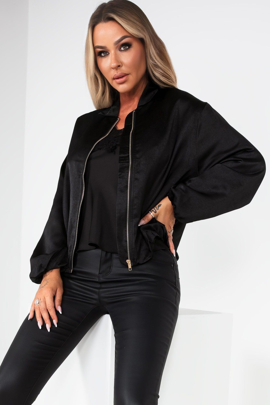 Clothing Vera u0026 Lucy | Judith Black Sateen Bomber Jacket