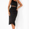 Clothing Copper Rose | Novalie Black Satin Cut Out Dress