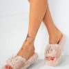 Clothing No Doubt | Faye Stone Faux Fur Slippers