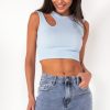 Clothing style wise | Jemma Baby Blue Cut Out Crop Top