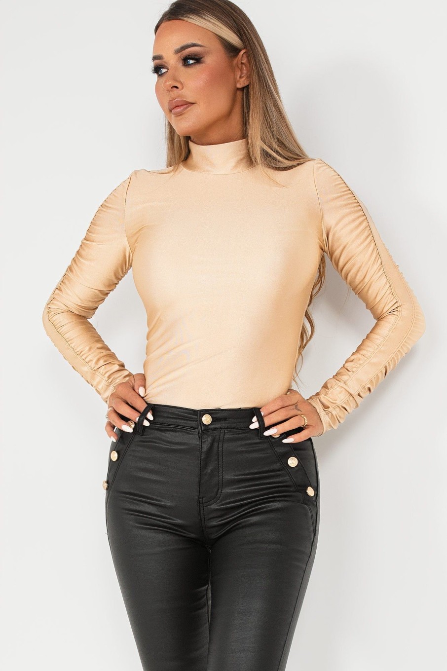 Clothing Willy Z | Becks Gold High Neck Top