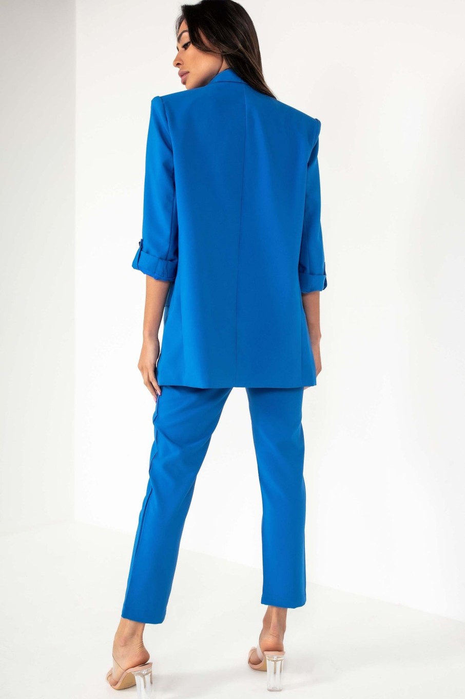 Clothing In Vogue | Kaisley Royal Blue Padded Shoulder Blazer