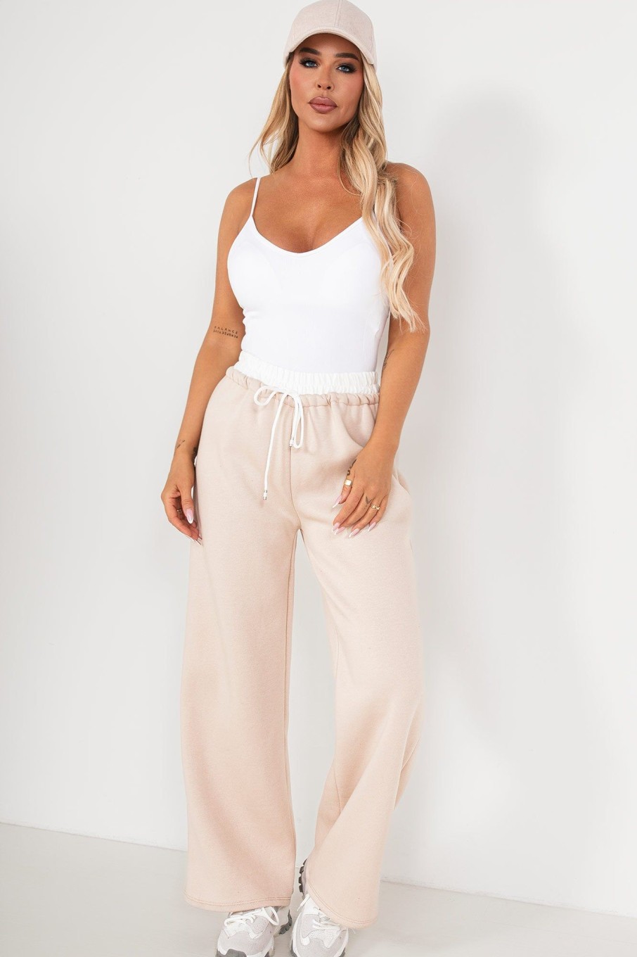 Clothing Willy Z | Zilda Stone Wide Leg Joggers