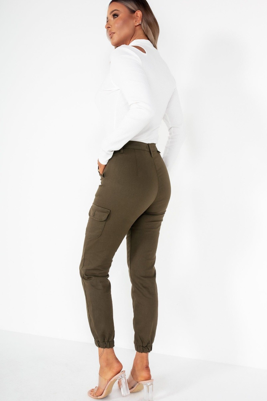 Clothing Style Wise | Myla Khaki Cargo Trousers