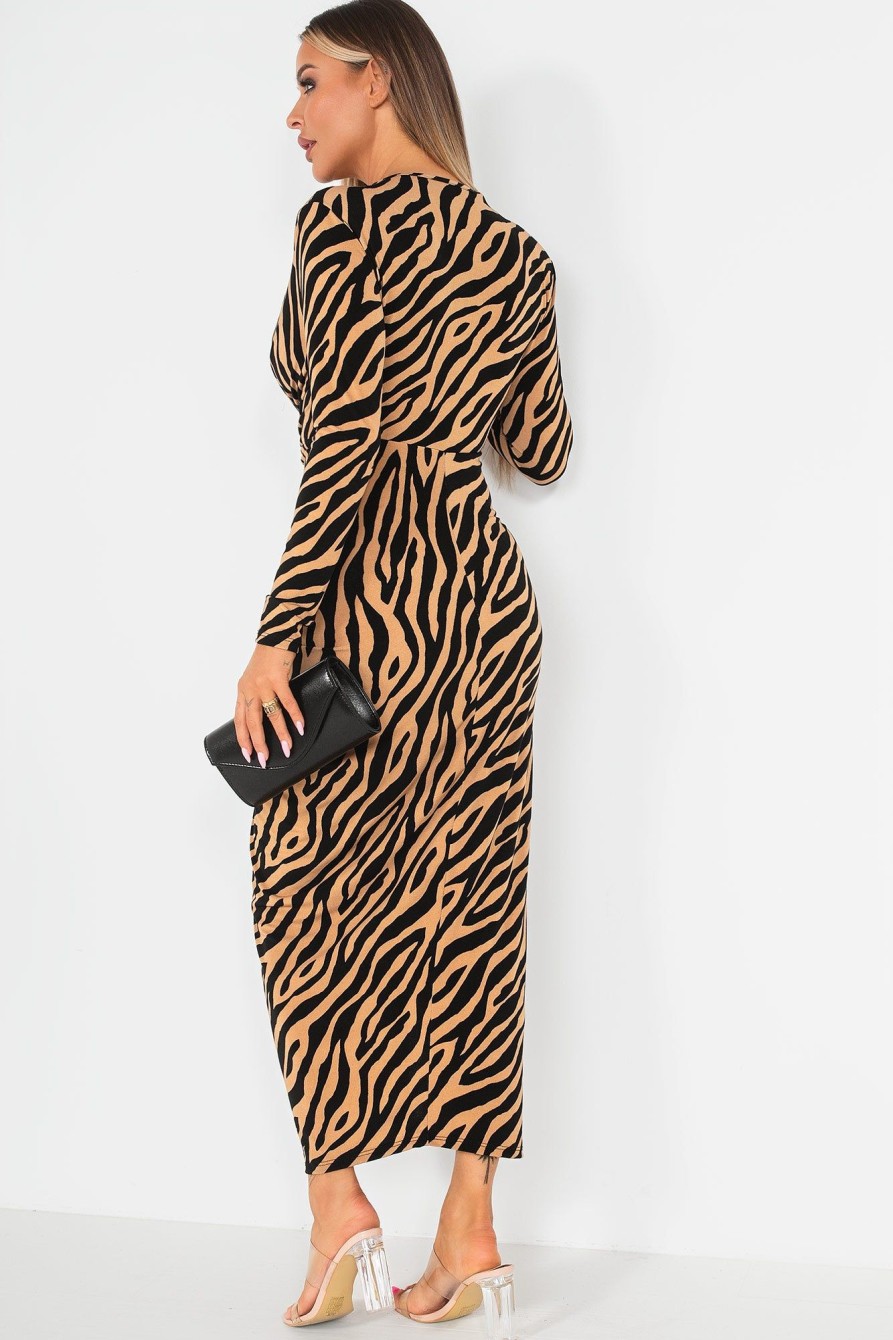 Clothing ally | Ida Camel Zebra Print Dress