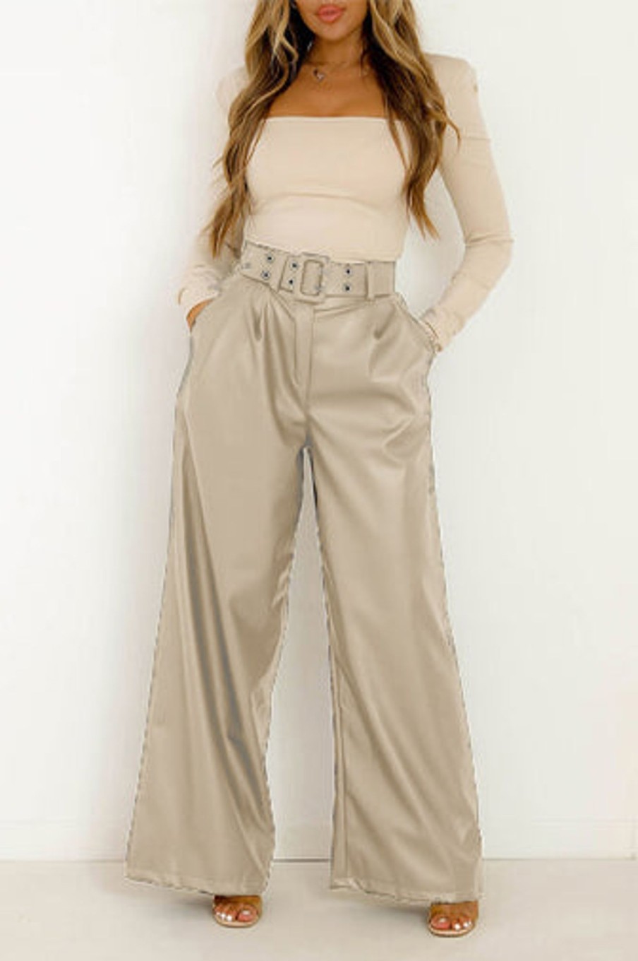 Clothing Willy Z | Shelby Stone Faux Leather Trousers