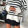 Clothing Estee Brown | Jaiden White Knit Striped Jumper