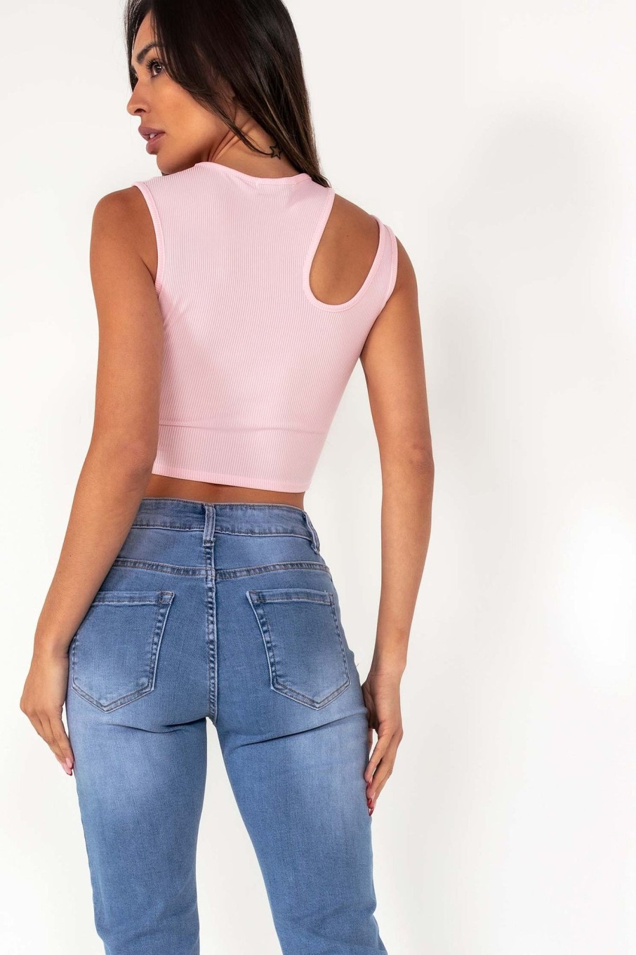 Clothing style wise | Jemma Pink Cut Out Crop Top