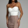 Clothing Soky u0026 Soka | Velma White And Blush Bandeau Dress