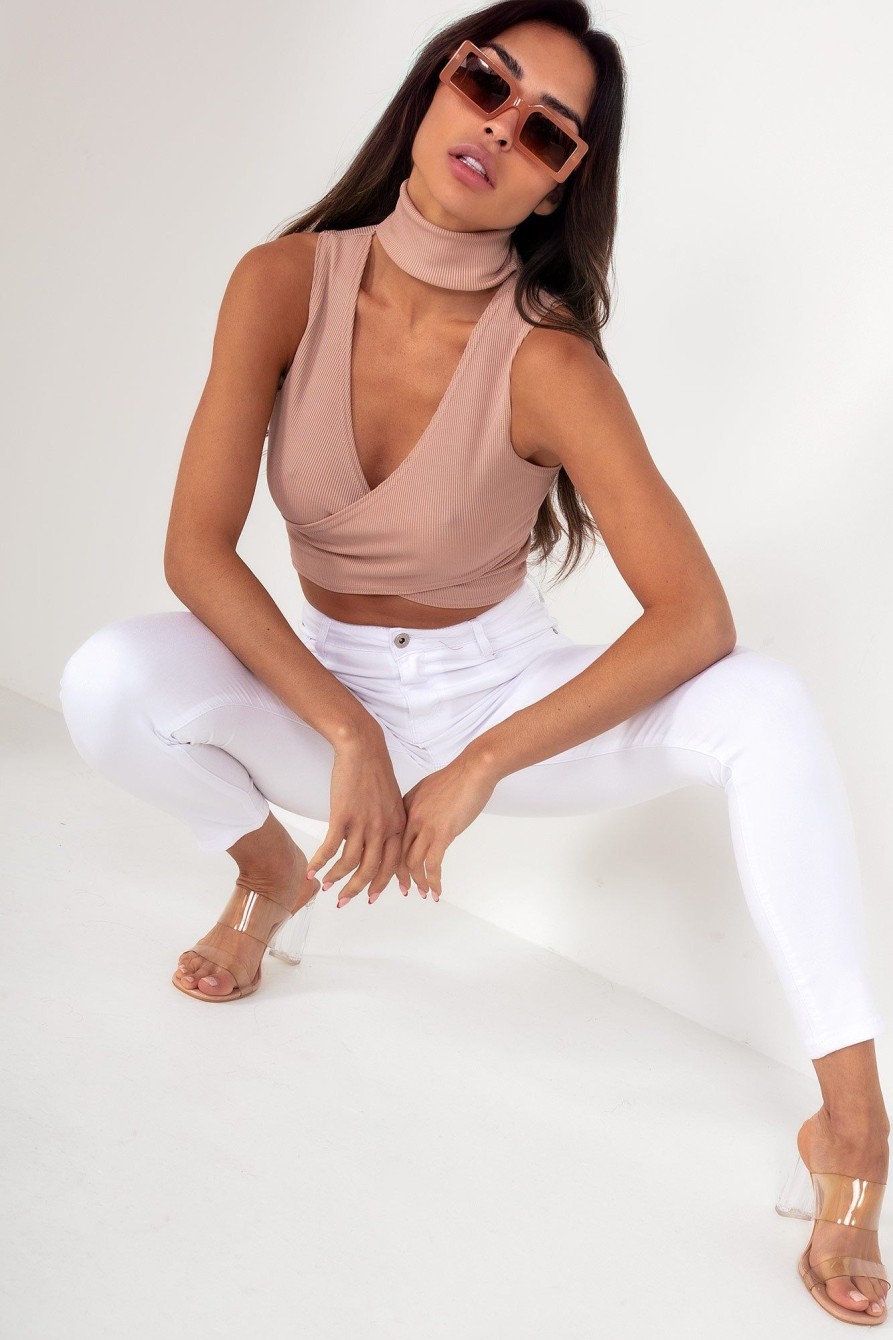 Clothing Style Wise | Ava Blush Choker Wrap Top