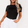 Clothing Vera u0026 Lucy | Blair Black Short Sleeve Bodysuit