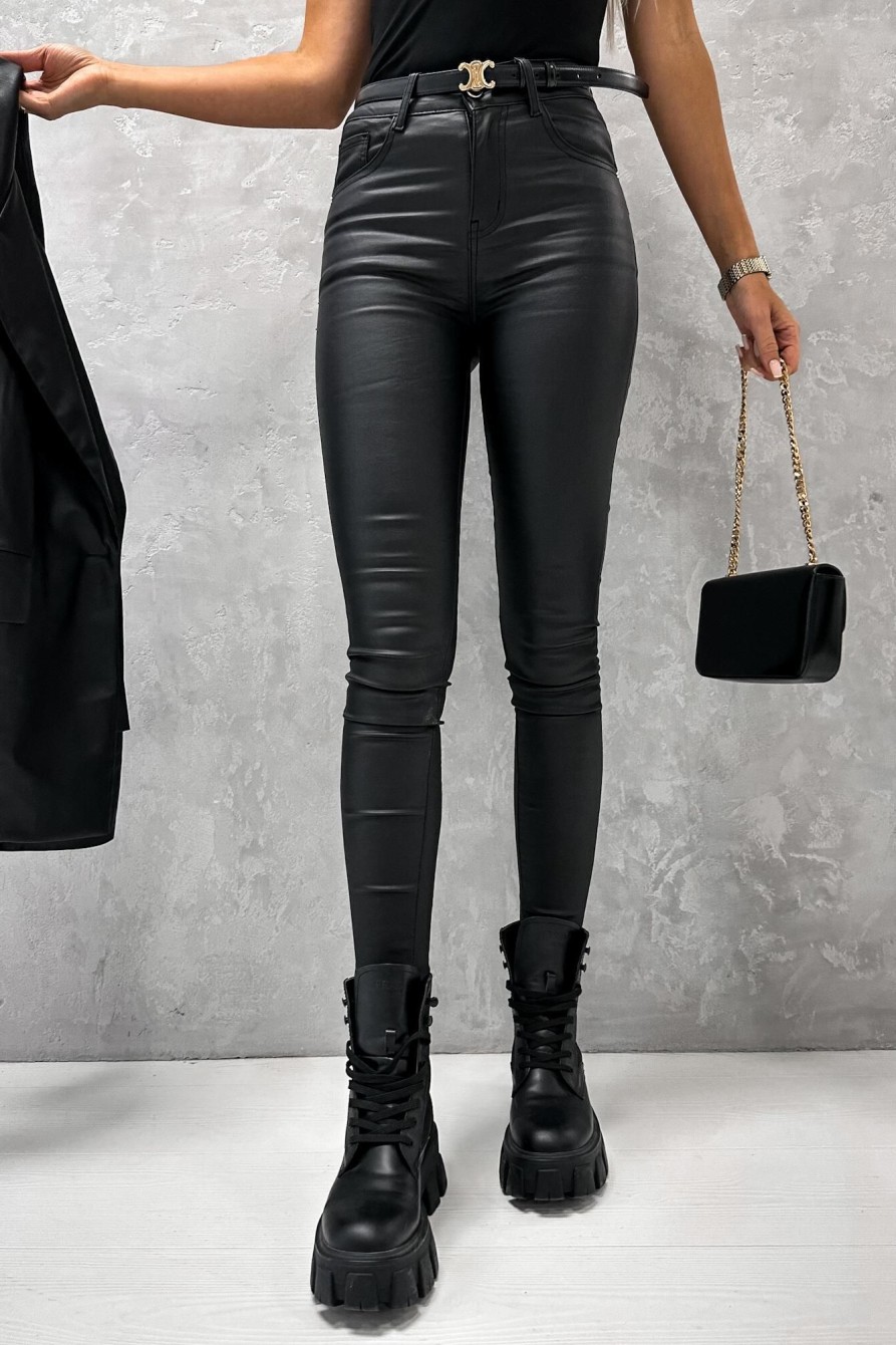 Clothing Estee Brown | Onika Black Wax Trousers