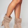 Clothing Ideal | Ursla Taupe Suedette Slouchy Boots