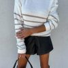 Clothing Willy Z | Bridget Cream Knit Striped Jumper