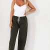 Clothing Willy Z | Zilda Khaki Wide Leg Joggers