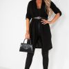 Clothing Willy Z | Tamara Black Belted Duster Coat