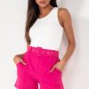 Clothing Willy Z | Gloria Hot Pink Belted Shorts