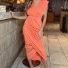 Clothing AX Paris | Ax Paris Bianca Peach Wrap Dress