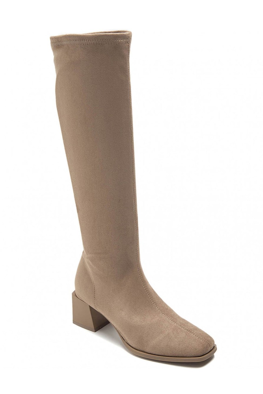 Clothing Ideal | Shoila Taupe Suedette Boots