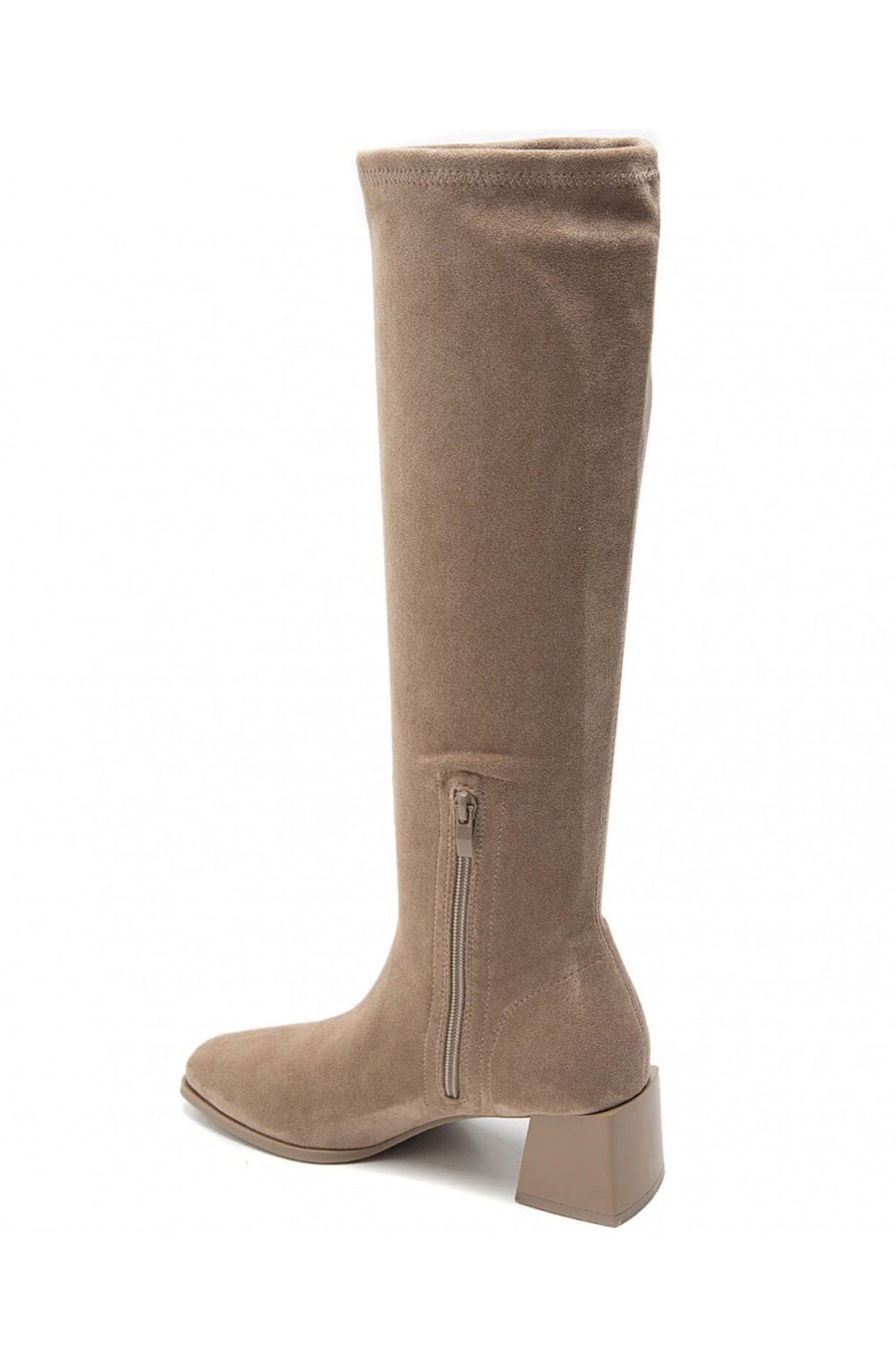 Clothing Ideal | Shoila Taupe Suedette Boots