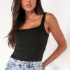 Clothing Vera u0026 Lucy | Helena Black Scoop Neck Slinky Bodysuit