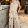 Clothing AX Paris | Ax Paris Tinsley Stone Wide Leg Trousers