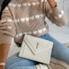 Clothing Estee Brown | Ondrea Taupe Heart Knit Jumper