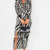 Clothing ally | Ida Monochrome Zebra Print Dress