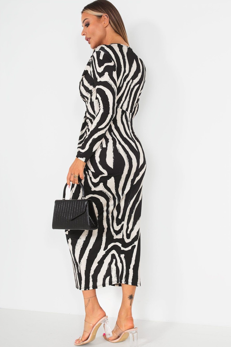 Clothing ally | Ida Monochrome Zebra Print Dress