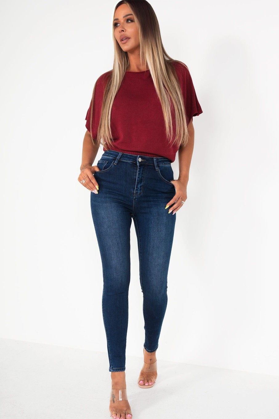 Clothing Zilene | Ester Dark Blue Skinny Jeans