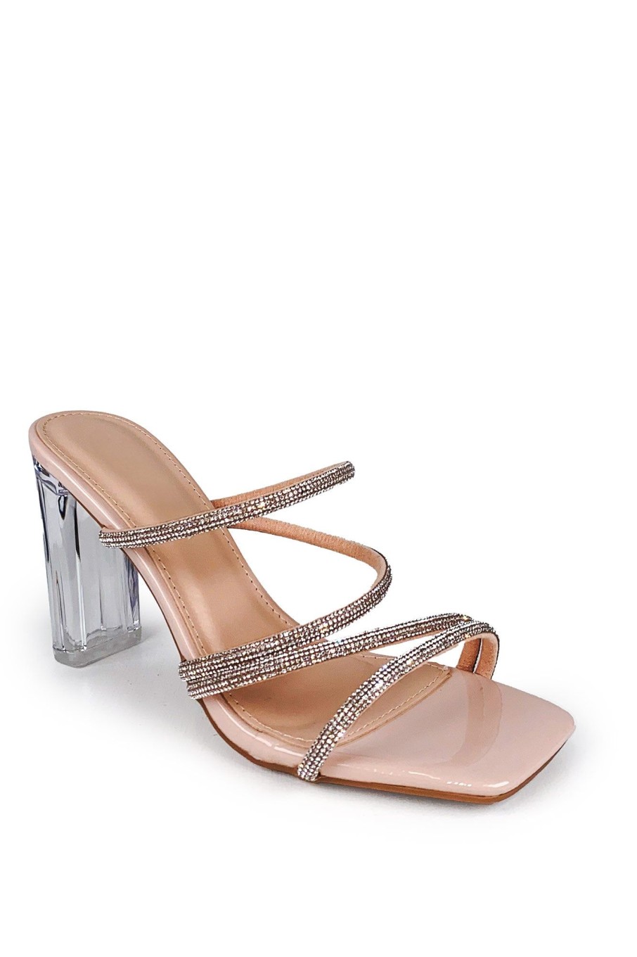 Clothing No Doubt | Vida Nude Diamante Mules