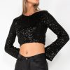 Clothing Eight Paris | Jacqueline Black Sequin Crop Top