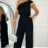 Clothing AX Paris | Ax Paris Hilary Black One Shoulder Jumpsuit