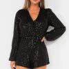 Clothing IVIV | Alora Black Sequin Playsuit