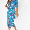 Clothing Copper Rose | Lilith Blue Printed Midi Dress